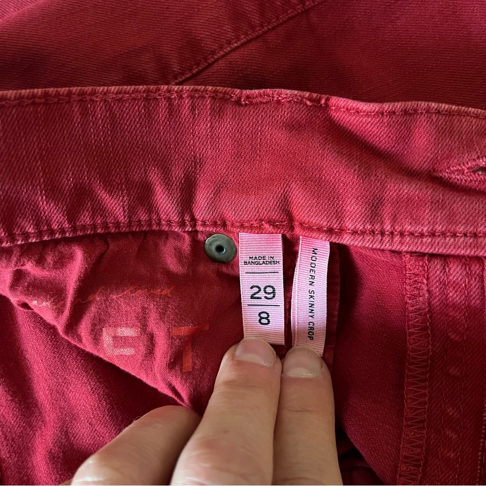 Loft Red Modern Skinny Crop Women's Jeans - Size 8 - Picture 5 of 11